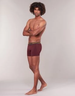 Sous-vêtements Homme Boxers Jack & Jones JACLICHFIELD X 3 Gris / Noir / Bordeaux -Boxers Homme Soldes 15578747 500 C