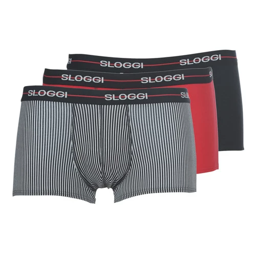 Sous-vêtements Homme Boxers Sloggi MEN START X 3 Noir / Rouge 1 Sous-vêtements Homme Boxers Sloggi MEN START X 3 Noir / Rouge