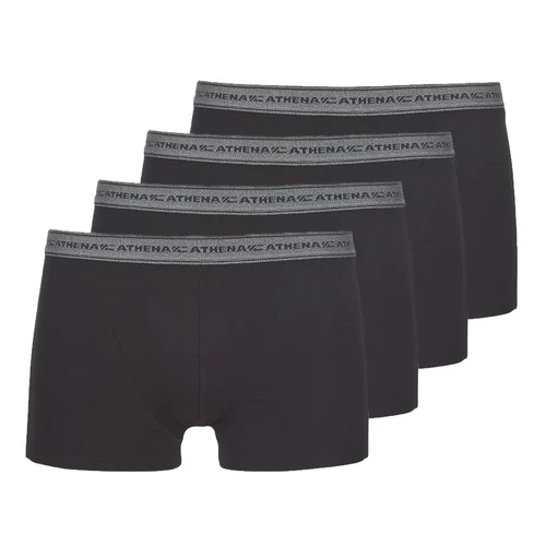 Sous-vêtements Homme Boxers Athena BASIC COTON X4 Noir 1 Sous-vêtements Homme Boxers Athena BASIC COTON X4 Noir