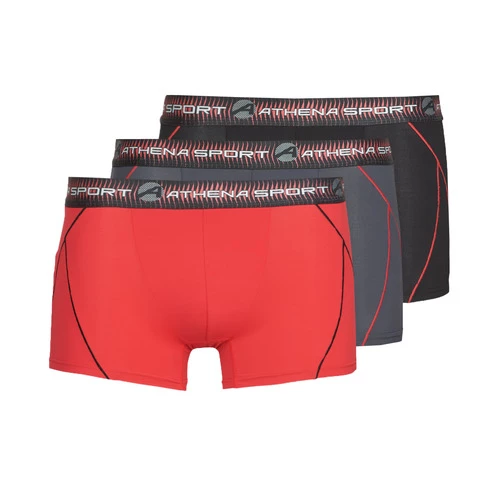Sous-vêtements Homme Boxers Athena TRAINING X3 Noir / Rouge / Gris 1 Sous-vêtements Homme Boxers Athena TRAINING X3 Noir / Rouge / Gris