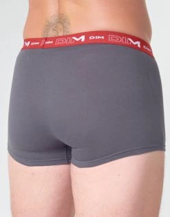 Sous-vêtements Homme Boxers DIM COTON STRETCH PACK X3 Gris / Rouge / Noir -Boxers Homme Soldes 17815830 500 D