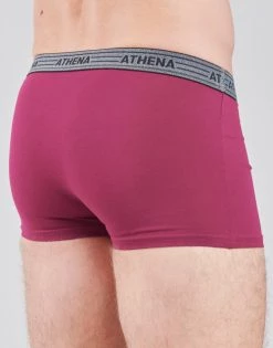 Sous-vêtements Homme Boxers Athena BASIC COTON X4 Gris / Bordeaux / Bleu / Noir -Boxers Homme Soldes 18854697 500 D