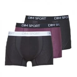 Sous-vêtements Homme Boxers DIM DIM SPORT COTON X3 Noir / Noir / Violet