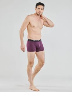Sous-vêtements Homme Boxers DIM DIM SPORT COTON X3 Noir / Noir / Violet -Boxers Homme Soldes 18873967 500 C
