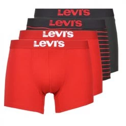 Sous-vêtements Homme Boxers Levi's SOLID BASIC X4 Rouge / Noir