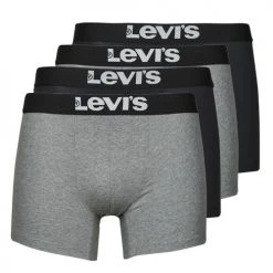 Sous-vĂȘtements Homme Boxers Levi's SOLID BASIC BRIEF X4 Noir / Gris