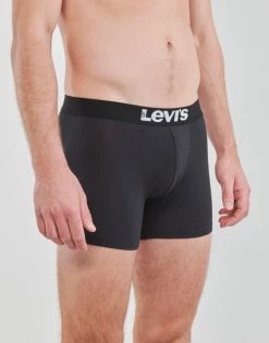Sous-vêtements Homme Boxers Levi's SOLID BASIC BRIEF X4 Noir / Gris -Boxers Homme Soldes 21312902 500 C