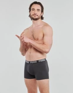 Sous-vêtements Homme Boxers Puma PUMA BASIC X4 Noir / Noir / Gris / Gris -Boxers Homme Soldes 21313039 500 C