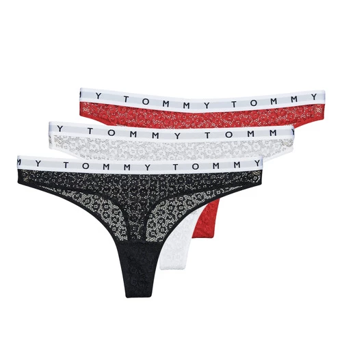 Sous-vêtements Femme Strings Tommy Hilfiger THONG X3 Noir / Blanc / Rouge 1 Sous-vêtements Femme Strings Tommy Hilfiger THONG X3 Noir / Blanc / Rouge
