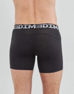Sous-vêtements Homme Boxers DIM AIR COTTON FLEX X2 Noir / Gris -Boxers Homme Soldes 21422647 500 D