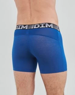 Sous-vêtements Homme Boxers DIM AIR COTTON FLEX X2 Bleu / Blanc -Boxers Homme Soldes 21422648 500 D
