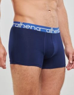 Sous-vêtements Homme Boxers Athena EASY JEAN X4 Noir / Bleu -Boxers Homme Soldes 22685412 500 C