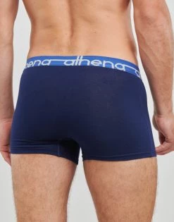 Sous-vêtements Homme Boxers Athena EASY JEAN X4 Noir / Bleu -Boxers Homme Soldes 22685412 500 D