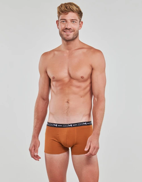 Sous-vêtements Homme Boxers DIM COTON STRETCH X3 Bleu / Marron / Gris 2 Sous-vêtements Homme Boxers DIM COTON STRETCH X3 Bleu / Marron / Gris – Image 2