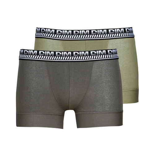 Sous-vêtements Homme Boxers DIM BOXER X2 Kaki / Gris 1 Sous-vêtements Homme Boxers DIM BOXER X2 Kaki / Gris