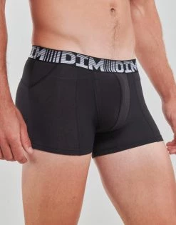 Sous-vêtements Homme Boxers DIM COTON 3D FLEX X2 Noir / Gris -Boxers Homme Soldes 22799286 500 C