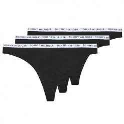 Sous-vêtements Femme Strings Tommy Hilfiger THONG X3 Noir / Noir / Noir